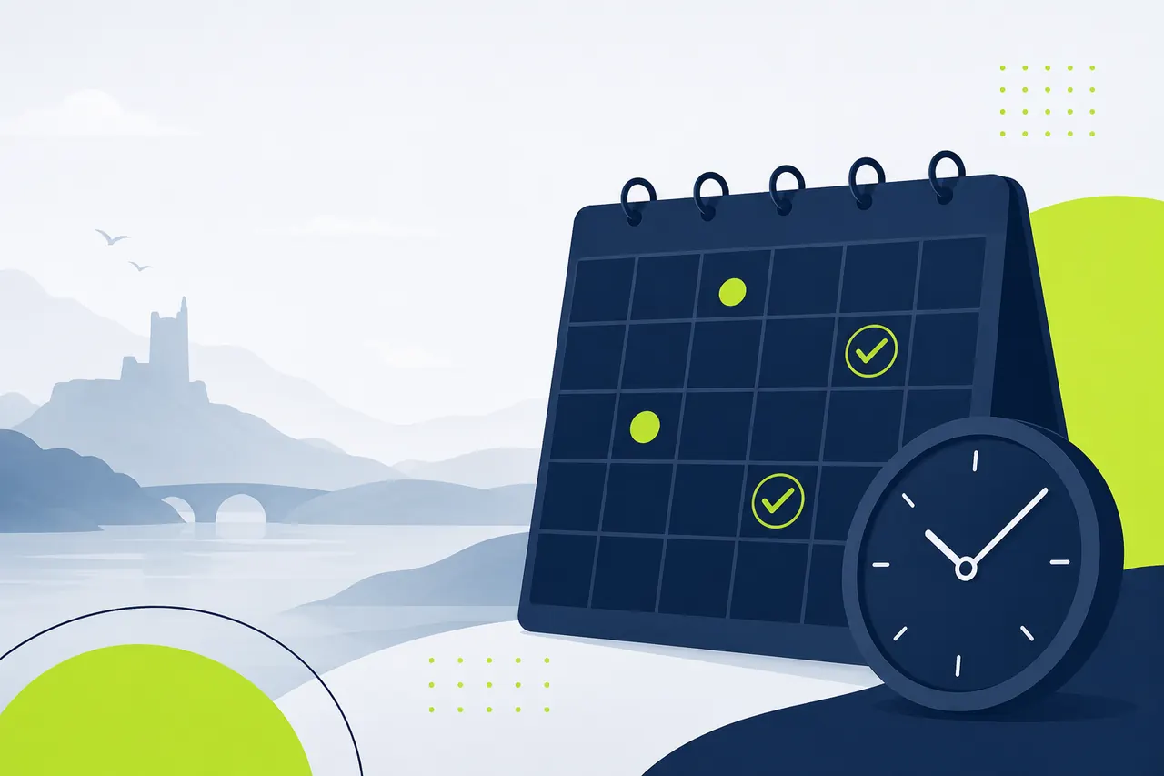 Abstract illustration of a tax calendar and deadlines