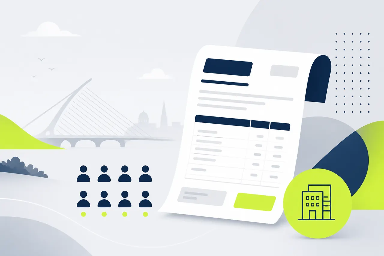 Abstract illustration of payroll and payslip forms