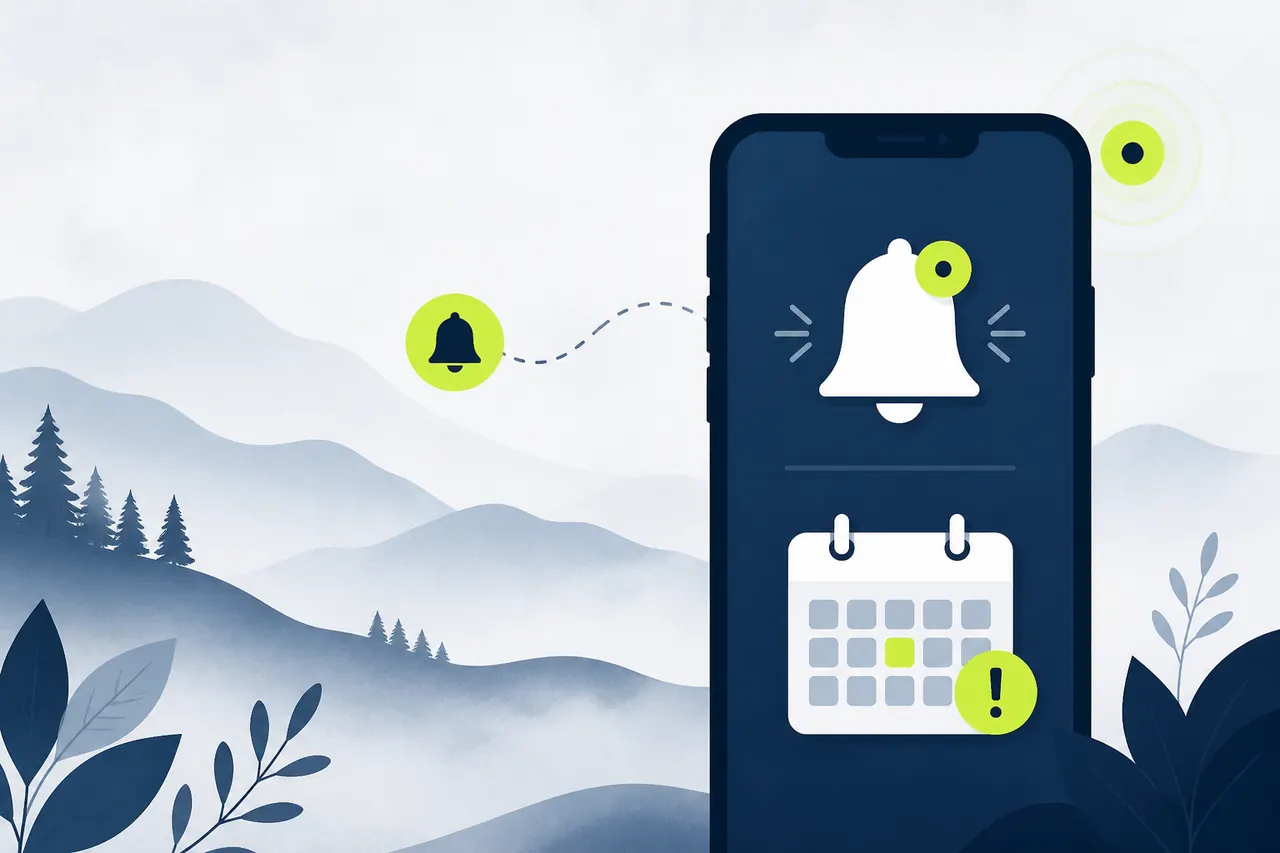 Abstract illustration of phone reminders and deadline alerts